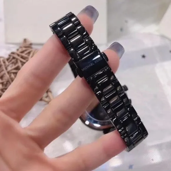 MICHAEL KORS • New Battery Black Chronograph Sofie Watch Ready To Wear - Picture 8 of 8